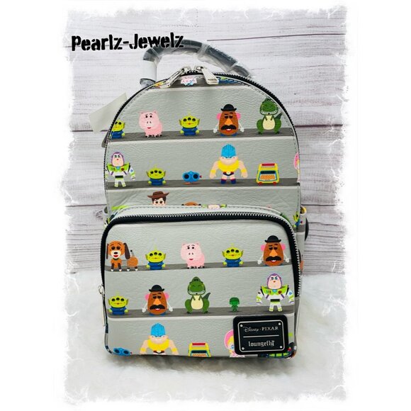 Loungefly Disney Pixar Toy Story Character Shelf Rex Slink Buzz Backpack NWT